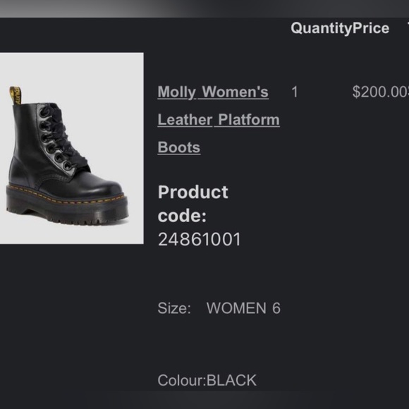 Dr Martens Molly Black Leather Platform Boots- - Picture 4 of 4